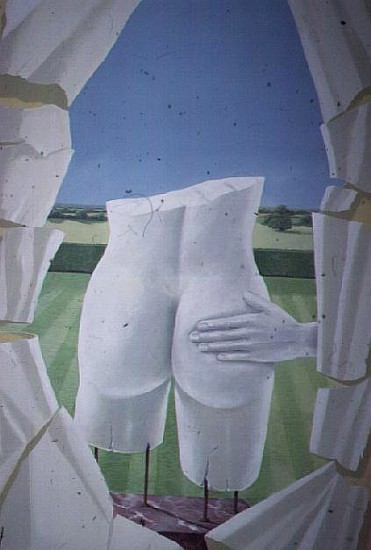 Statuen ertasten (Acryl auf Leinwand)