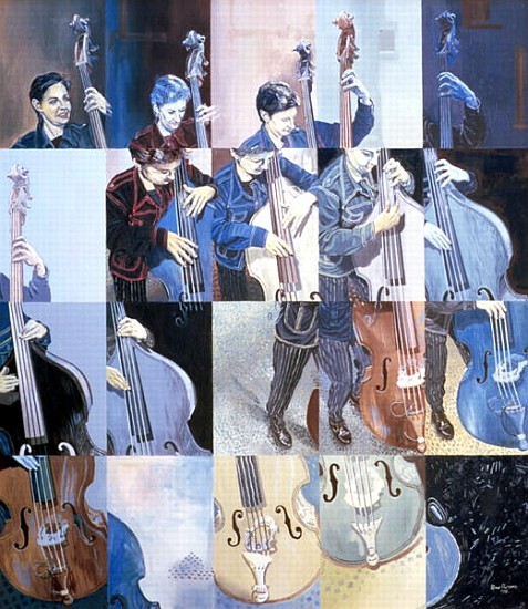 Paula Gardiner, Jazz-Bassistin, 1998 (Öl auf Holz)