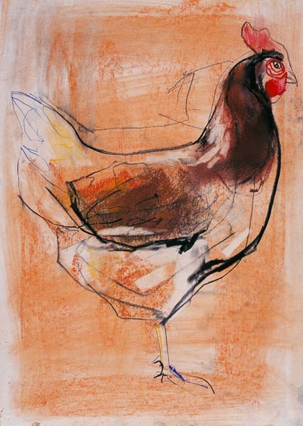 Stehende Henne