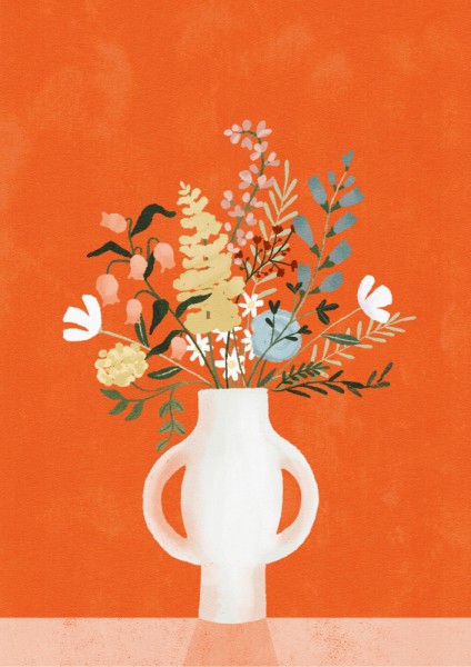 Blumen in Vase,Rot