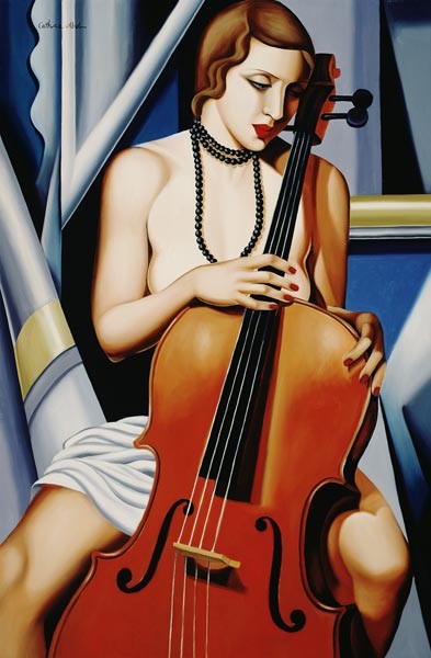 Frau mit Cello