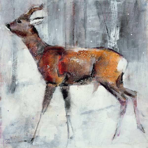 Hirsch im Schnee