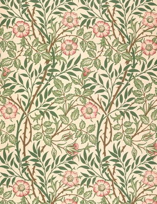 'Sweet Briar'-Design für Tapeten, gedruckt von John Henry Dearle (1860-1932) 1917