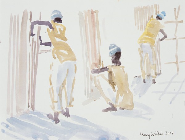 Der Bambuszaun, Senegal, 2003 (Aquarell auf Papier)