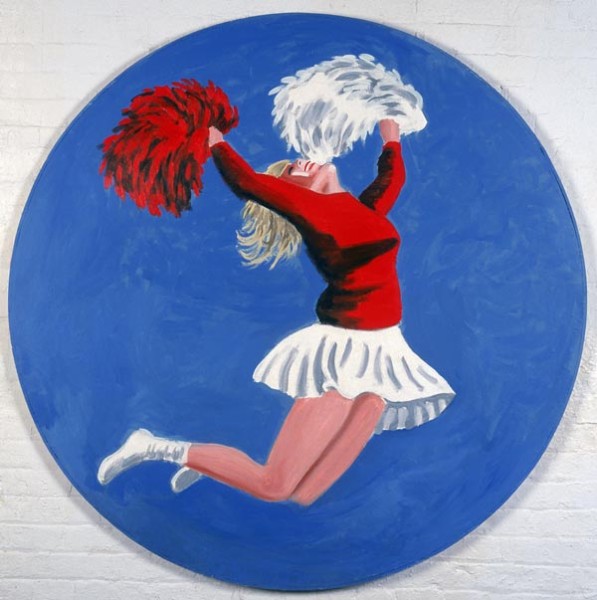 Cheerleader Tondo, 2001 (Öl auf Leinwand)
