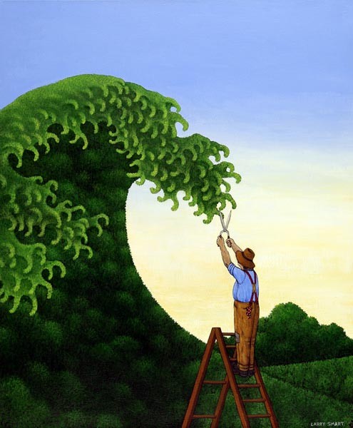 Topiarische Welle (Acryl auf Leinen)
