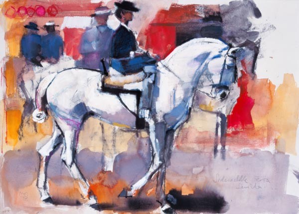 Damensattel auf der Feria de Sevilla, 1998 (Mischtechnik auf Papier)