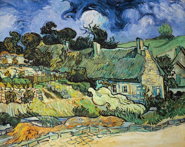 Strohgedeckte Häuser in Cordeville bei Auvers-sur-Oise