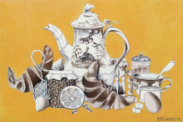 Frühstück, 1993 (Acryl auf Papier)