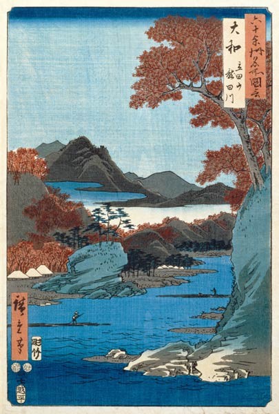 Tatsuta-Fluss, Provinz Yamato (Holzschnitt)