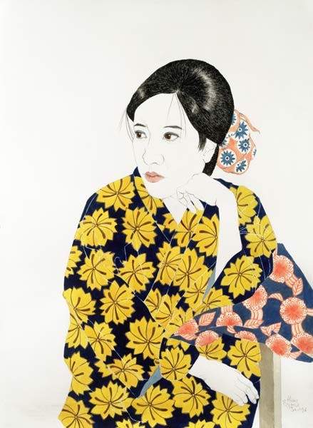 Gelber Kimono, 1996 (Tusche, Aquarell, Gouache und Kohle auf Papier)