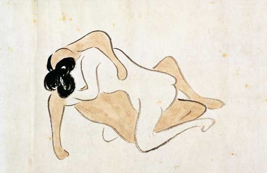 Ein "Shunga" (erotische Malerei)