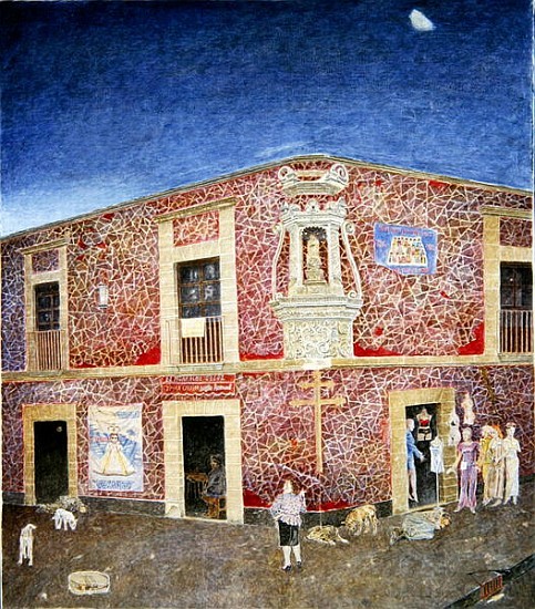 Dämmerung, Ecke der Piazza Loreto, Mexiko-Stadt, 2004 (Öl auf Leinwand)