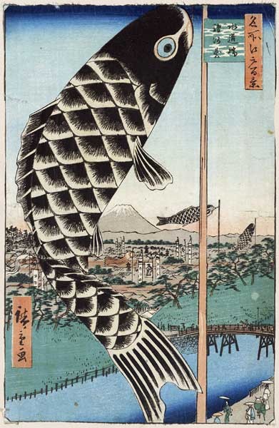 Suido Bridge und Surugadai (Einhundert Ansichten von Edo)