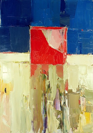Roter Würfel (Öl auf Leinwand)